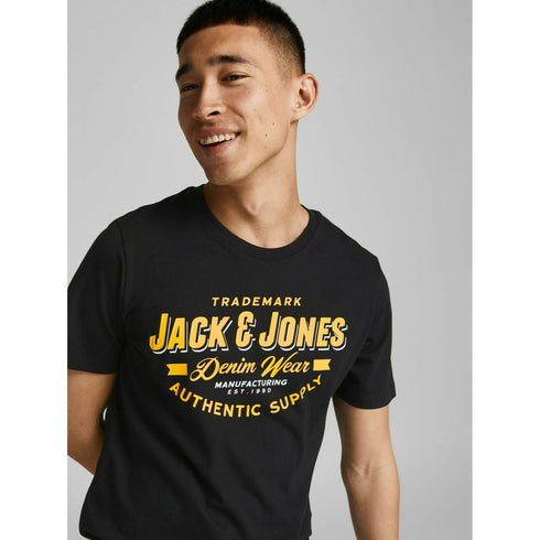 JACK & JONES HOMME LOGO NOIR  T-SHIRT | BLACK